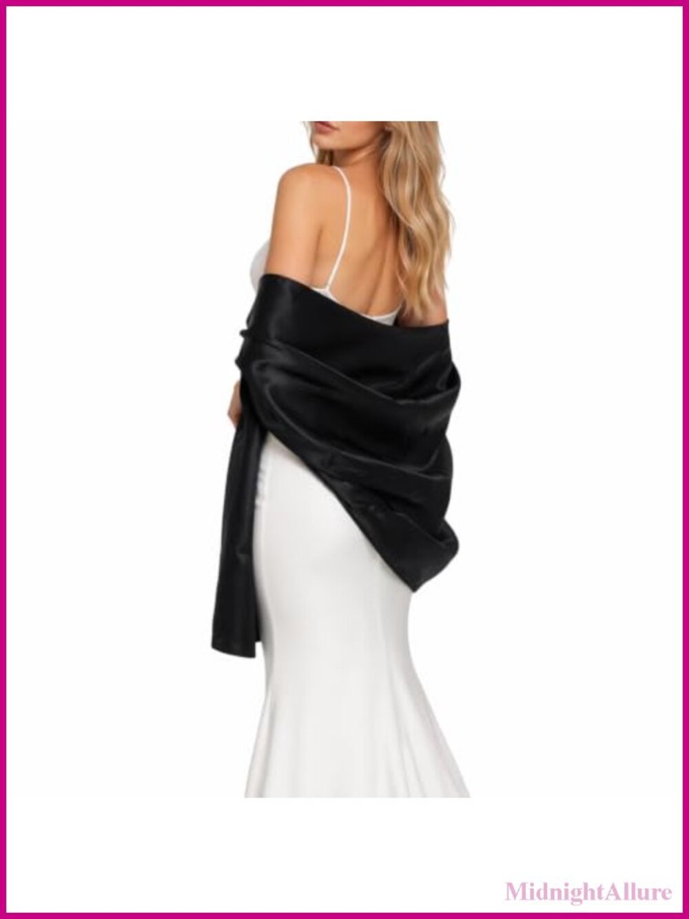 Satin Shawl Wrap Women Wedding Chiffon Scarf Evening Cover Up